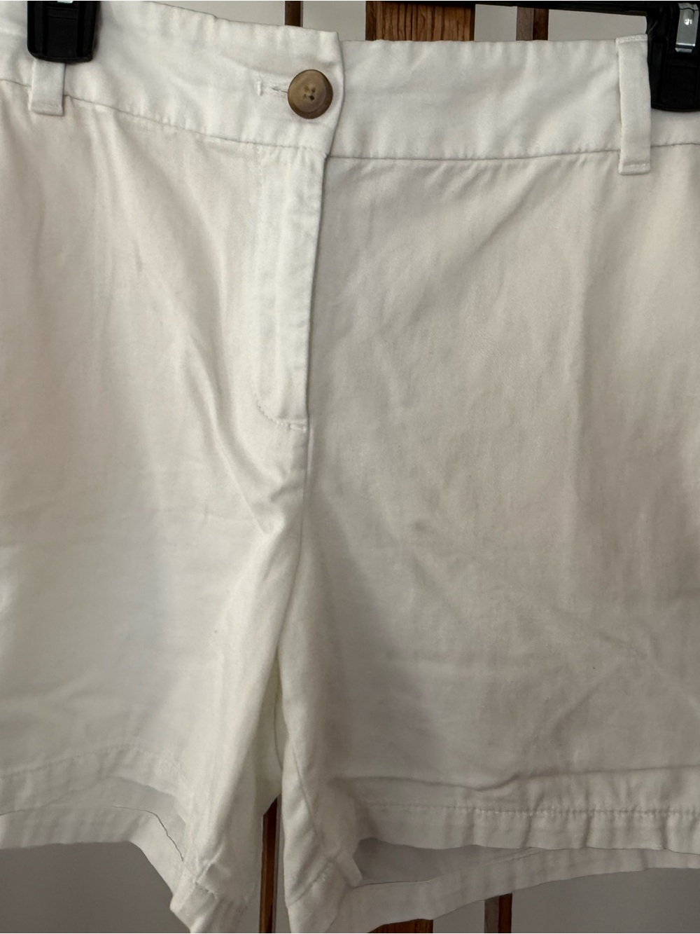 LOFT Cream High-Rise Bermuda Shorts